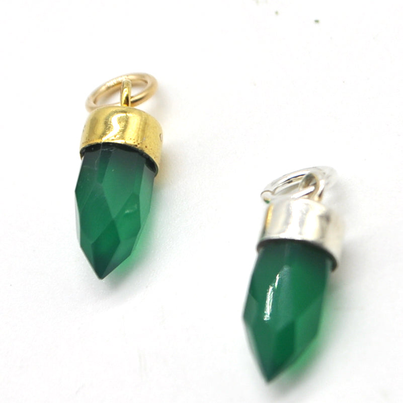 Natural Green Onyx Hand-Cut Stone Pendant