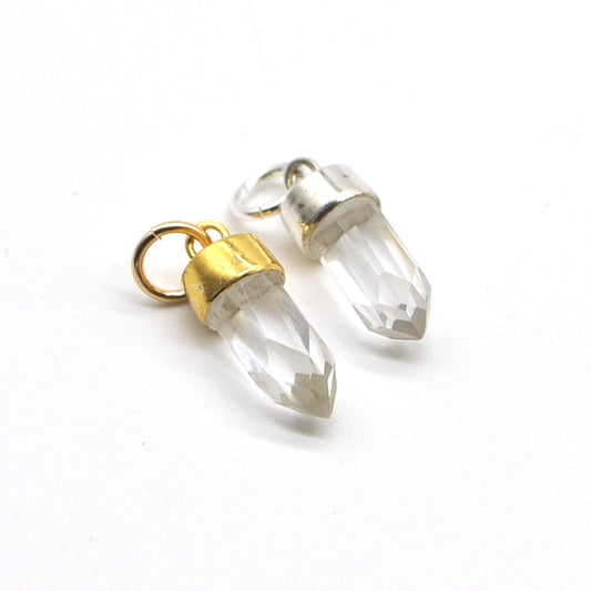 Natural Clear Quartz Hand-Cut Sone Pendant