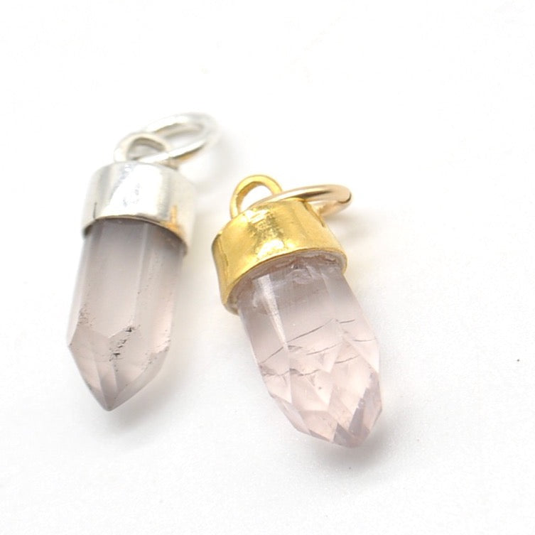 Natural Rose Quartz Hand-Cut Sone Pendant