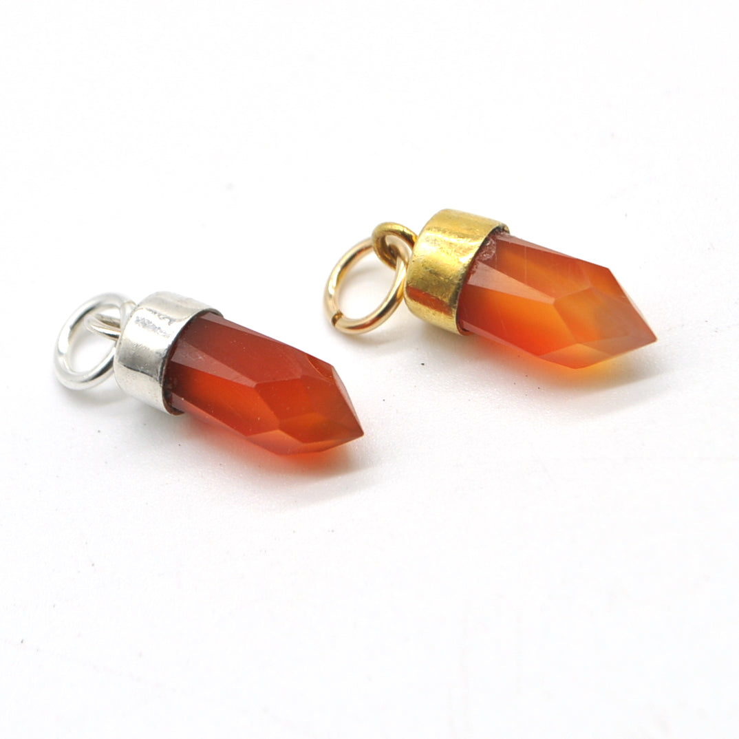 Natural Carnelian Hand-Cut Stone Pendant