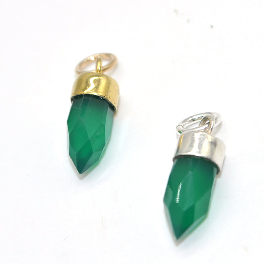 Natural Green Onyx Hand-Cut Stone Pendant