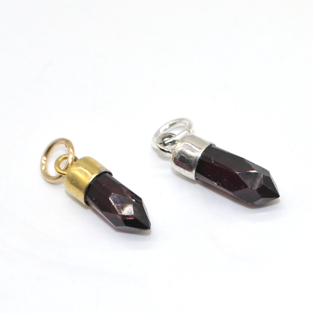 Natural Garnet Hand-Cut Stone Pendant