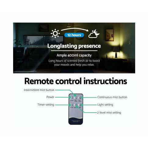 Devanti 400ml Diffuser w. remote control