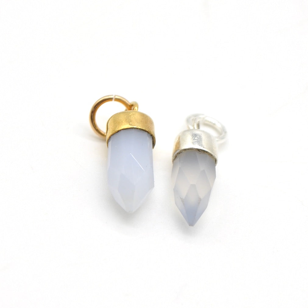 Natural Moonstone Crystal Hand-Cut Stone Pendant